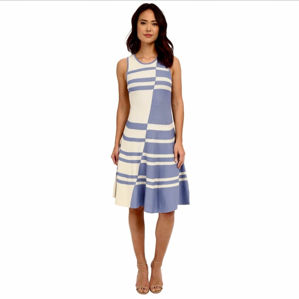 NIC+ZOE Daydreamer Fit & Flare Dress Colorblock Contrast Stripes Sleeveless S - Picture 1 of 7